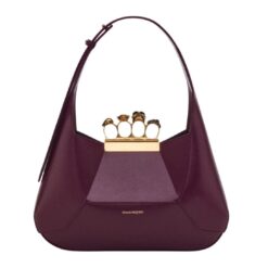 ALEXANDER MCQUEEN WOMENS THE JEWELLED HOBO BAG IN BURGUNDY