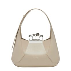 ALEXANDER MCQUEEN WOMENS THE JEWELLED HOBO BAG IN CAMEL