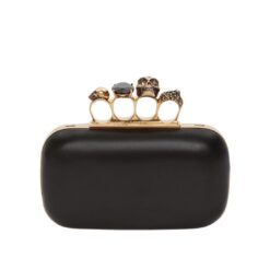 ALEXANDER MCQUEEN WOMEN'S KNUCKLE CLUTCH WITH CHAIN IN BLACK