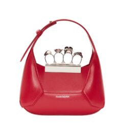 ALEXANDER MCQUEEN WOMEN'S THE JEWELLED HOBO MINI BAG IN WELSH RED