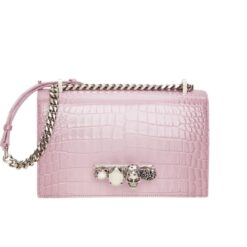 ALEXANDER MCQUEEN WOMANS JEWELLED SATCHEL IN ANTIQUE PINK