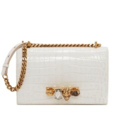 ALEXANDER MCQUEEN WOMANS JEWELLED SATCHEL IN DEEP LVORY