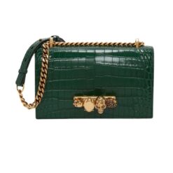 ALEXANDER MCQUEEN WOMANS JEWELLED SATCHEL IN EMERALD