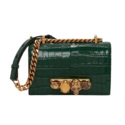 ALEXANDER MCQUEEN WOMANS MINI JEWELLED SATCHEL IN EMERALD