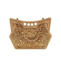 ALEXANDER MCQUEEN WOMENS THE MICRO PEAK BAG IN GOLD