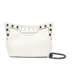 ALEXANDER MCQUEEN  WOMENS THE PEAK BAG MINI WITH CHAIN IN SOFT LVORY