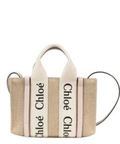 CHLOE MINI WOODY TOTE BAG CEMENT PINK