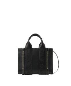 CHLOE MINI WOODY TOTE BAG BLACK