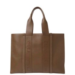 CHLOE LARGE WOODY TOTE BAG DARK NUT