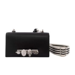 ALEXANDER MCQUEEN MANS THE KNUCKLE SATCHEL IN DENIMBLACK