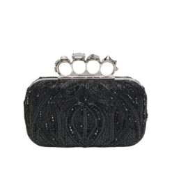 ALEXANDER MCQUEEN WOMANS KNUCKLE CLUTCH IN BLACK