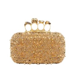 ALEXANDER MCQUEEN WOMANS KNUCKLE CLUTCH IN GOLD