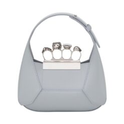 ALEXANDER MCQUEEN WOMENS THE JEWELLED HOBO MINI BAG IN GRAY