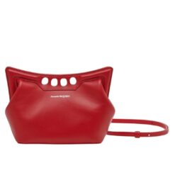 ALEXANDER MCQUEEN WOMENS THE PEAK BAG MINI IN WELSH RED