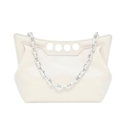 ALEXANDER MCQUEEN WOMENS THE PEAK BAG SMALL IN SOFT LVORY