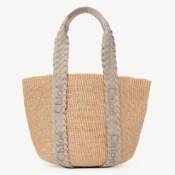 CHLOE LARGE WOODY BASKET PASTEL GREY