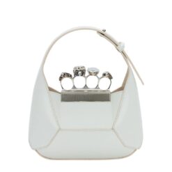 ALEXANDER MCQUEEN WOMENS THE JEWELLED HOBO MINI BAG IN WHITE