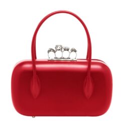 ALEXANDER MCQUEEN WOMENS THE REVERSE CLUTCH IN BLOOD RED