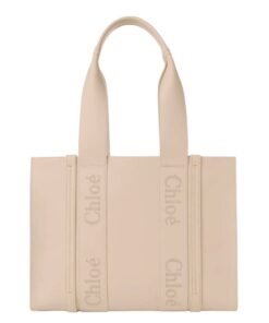 CHLOE MEDIUM WOODY TOTE BAG CEMENT PINK