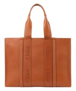 CHLOE LARGE WOODY TOTE BAG CARAMEL