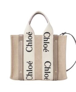 CHLOE SMALL WOODY TOTE BAG MUSK GREY
