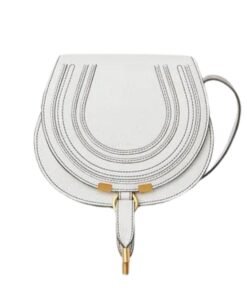 CHLOE MARCIE SMALL SADDLE BAG CRYSTAL WHITE