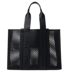 CHLOE LARGE WOODY TOTE BAG BLACK