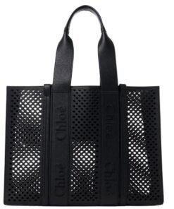 CHLOE LARGE WOODY TOTE BAG BLACK