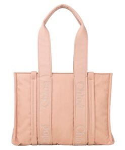 CHLOE MEDIUM WOODY TOTE BAG ROSE DUST