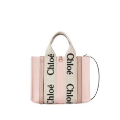 CHLOE SMALL WOODY TOTE BAG POWDER PINK