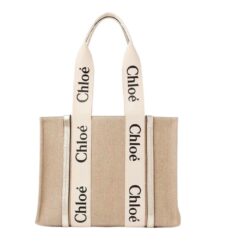 CHLOE MEDIUM WOODY TOTE BAG LIGHT GOLD