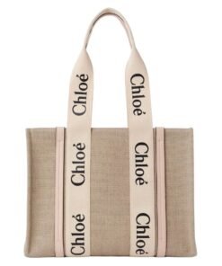 CHLOE MEDIUM WOODY TOTE BAG CEMENT PINK