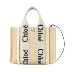 CHLOE SMALL WOODY TOTE BAG COCONUT MILK