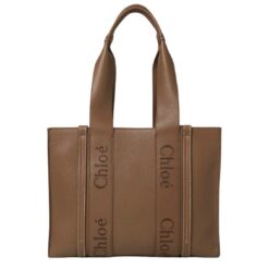 CHLOE MEDIUM WOODY TOTE BAG DARK NUT