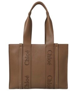 CHLOE MEDIUM WOODY TOTE BAG DARK NUT