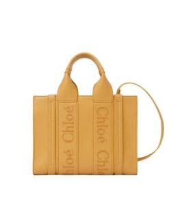 CHLOE SMALL WOODY TOTE BAG HONEY GOLD