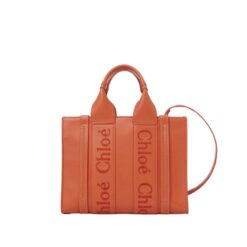 CHLOE SMALL WOODY TOTE BAG TAWNY ORANGE
