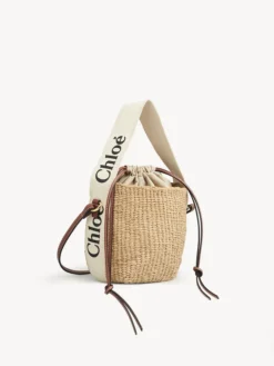 CHLOE SMALL WOODY BASKET WHITE