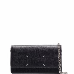 MAISON MARGIELA FOUR-STITCH LEATHER WALLET-ON-CHAIN