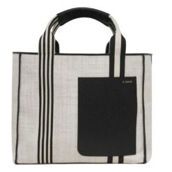 VALEXTRA LINEAR FABRIC MEDIUM TOTE BAG