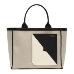 VALEXTRA SOFT CANVAS V TOTE MINI BAG