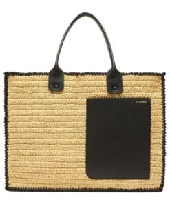 VALEXTRA SOFT TOTE RAFFIA CROCHET LARGE BAG