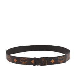 MCM CLAUS MATTE M REVERSIBLE BELT 1.75” IN MAXI VISETOS BLACK