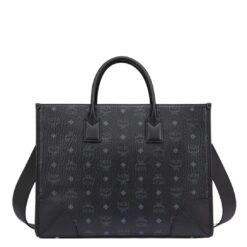 MCM LARGE MÜNCHEN TOTE IN VISETOS BLACK