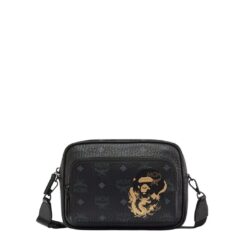MCM SMALL X BAPE AREN CROSSBODY IN VISETOS BLACK
