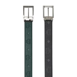 MCM AREN REVERSIBLE BELT 1.3” IN EMBOSSED MONOGRAM LEATHER GREEN
