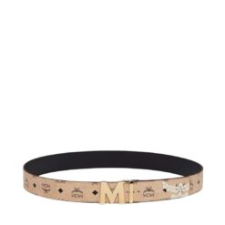 MCM CLAUS M REVERSIBLE BELT 1.75” IN MEGA LAUREL VISETOS BEIGE