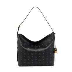 MCM LARGE AREN HOBO IN VISETOS BLACK