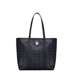 MCM MINI TONI TOP-ZIP SHOPPER IN VISETOS BLACK