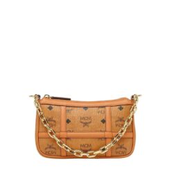 MCM MEDIUM TRACY SHOULDER BAG IN VISETOS COGNAC